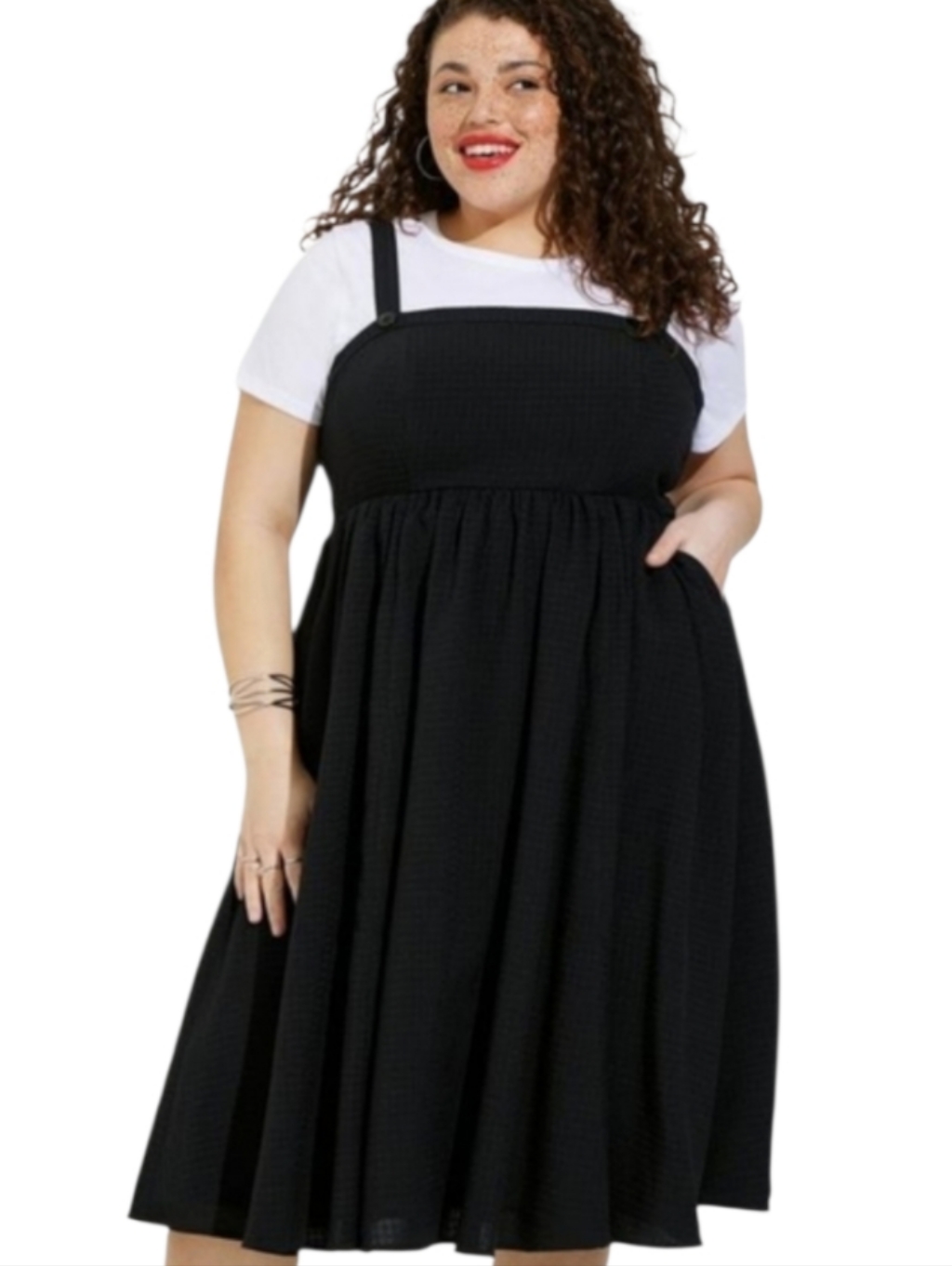 Torrid Black Smocked Tank Skater Dress - Deep Black Nwt Plus 2x